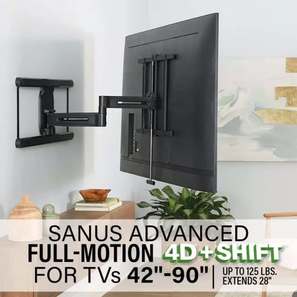 SANUS TV Feste 4D Max Vesa 600x400 42"-90" Full Motion Svart