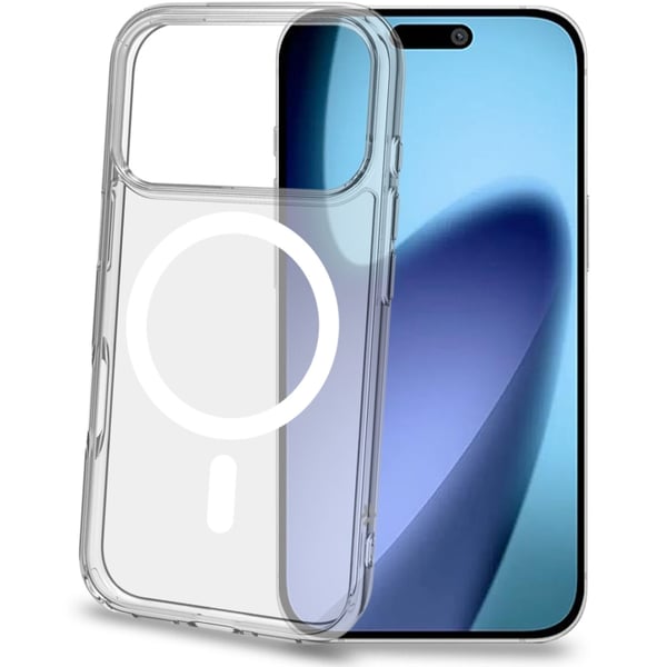 Celly Gelskinmag TPU Cover MagSafe-kompatibelt iPhone 17 Pro Transparent