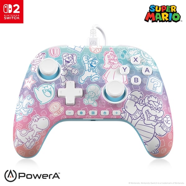 PowerA Advantage langallinen ohjain Nintendo Switch 2:lle - Mushroom Kingdom (Sienikunta) PowerA Advantage langallinen ohjain Nintendo Switch 2:lle - Mushroom Kingdom (Sienikunta)