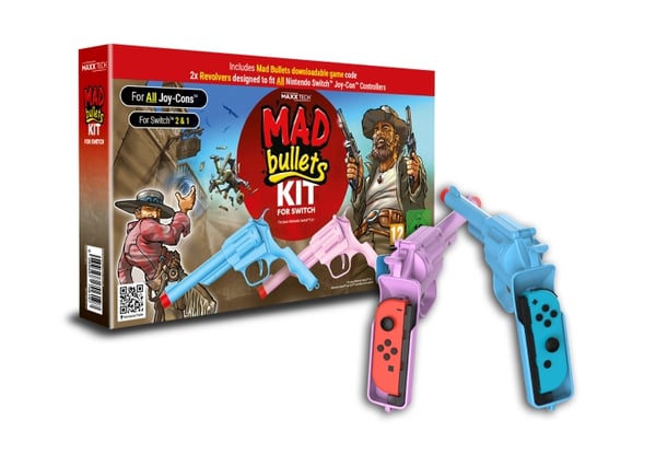 Maxx Tech Mad Bullets CIB med Switch 2 & 1 kompatibelt tilbehør