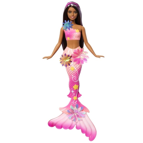 Barbie Blooming Magic Docka med svart sjöjungfru (JDM73)
