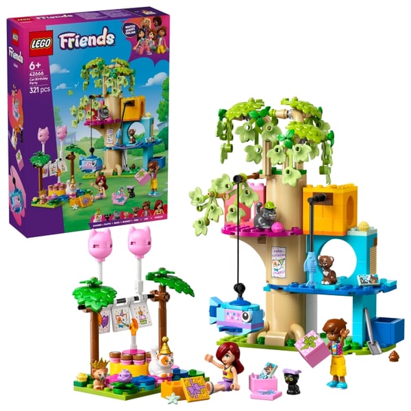 LEGO LEGO Friends - Kattebursdagsselskap og trehus (42666)