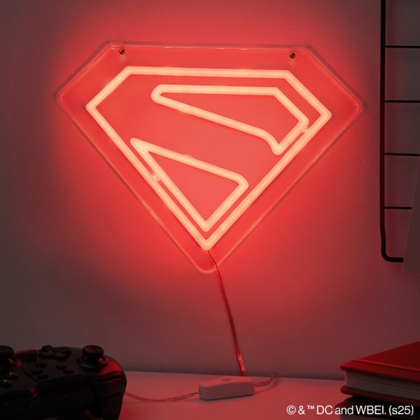 Paladone Supermann veggmontert LED-lys i neon