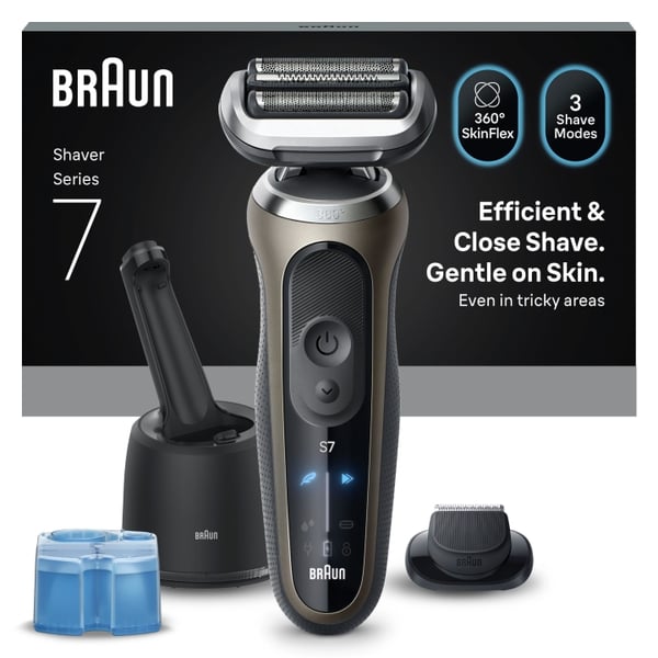 Braun Series 7 elektrisk barbermaskin, SmartCare Center, +1 tilbehør, 72-C7200CC - Gull