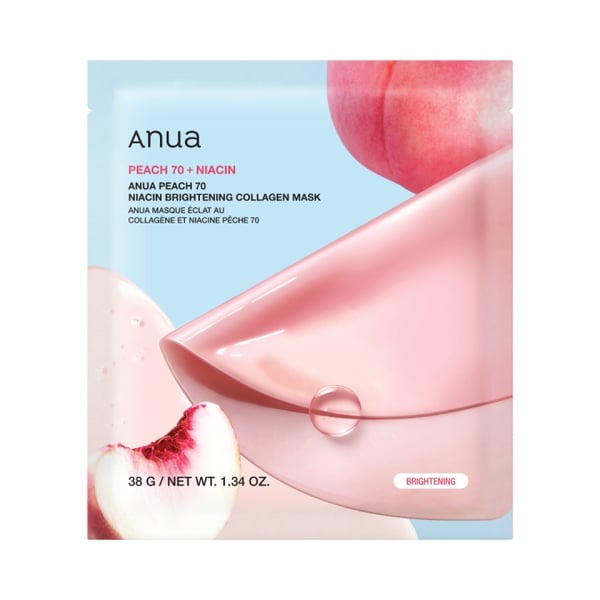 Anua Lysnende kollagenmaske - Peach 70 Niacin