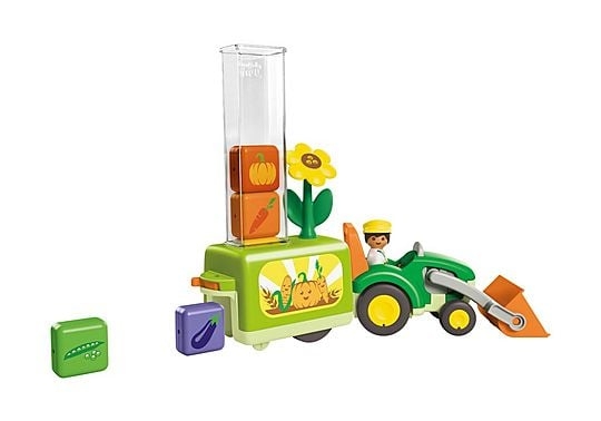 Playmobil Junior: Traktor med læsse- og sænkeplantemaskine (71773)