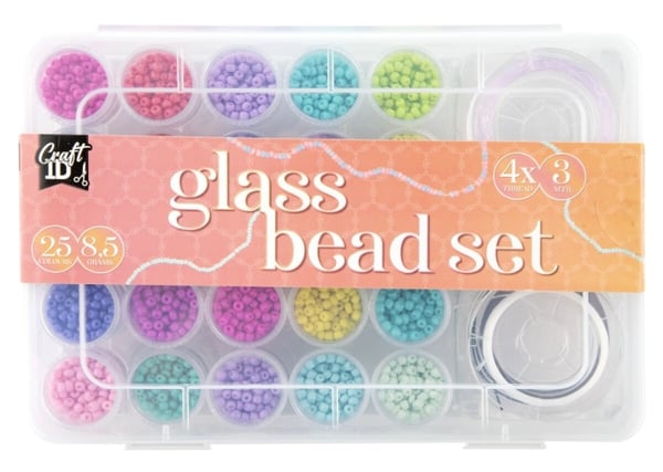 Craft ID Glassperlemix, 25 farger (CR1406/GE)