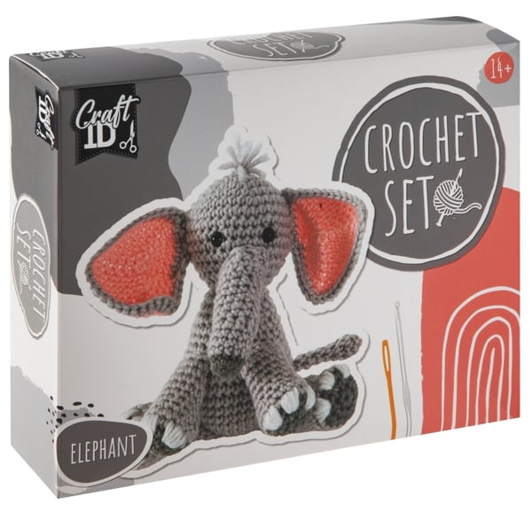 Craft ID Hækleopskrift på elefant (CR1733)