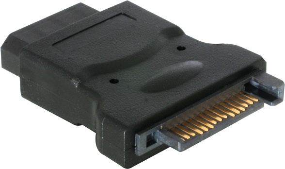 DELTACO Strømadapter 15-pin SATA han til 4-pin Molex hun