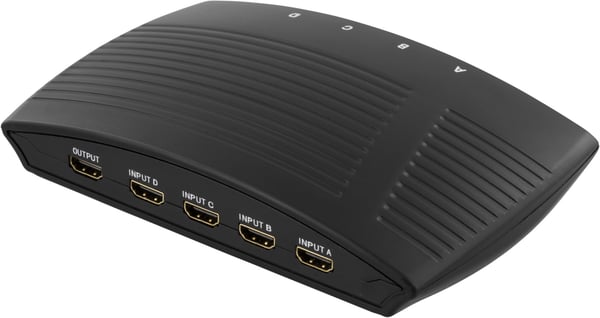 DELTACO manuaalinen HDMI-kytkin, 4 sisääntuloa, 1 ulostulo