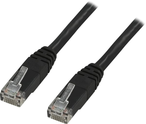 DELTACO U/UTP Cat5e patchkabel 0.5m, svart (S05-TP)