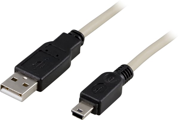 DELTACO USB 2.0 kabel Typ A Hane - Typ Mini B Hane 0,5m (USB-23)