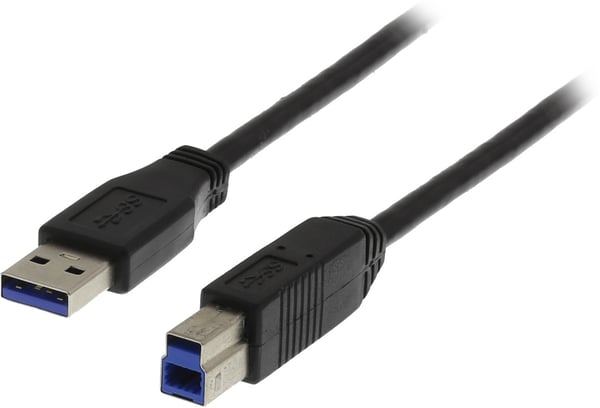 DELTACO USB 3.0 kabel, Typ A hane - Typ B hane, 3m, svart (USB3-130S)