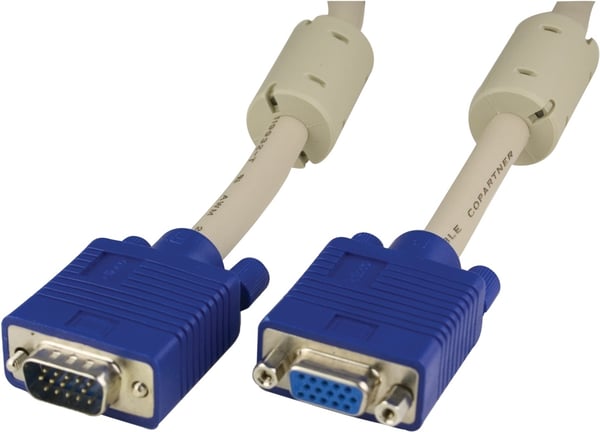 DELTACO forlengningskabel RGB HD15 output-input,2m,Pin-Pin,uten pin9