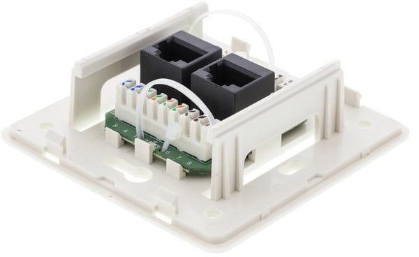 DELTACO Vägguttag utanpåliggande, UTP 2xRJ45, Cat6
