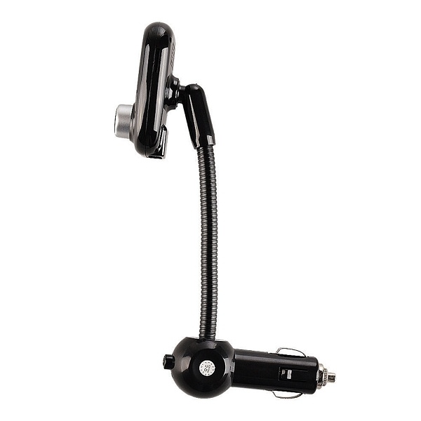 FM-lähetin Bluetooth handsfree-ominaisuudella ja autolaturilla, musta