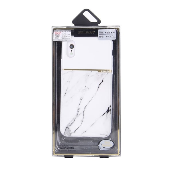 Blødt TPU-etui til iPhone X/XS, hvid marmor