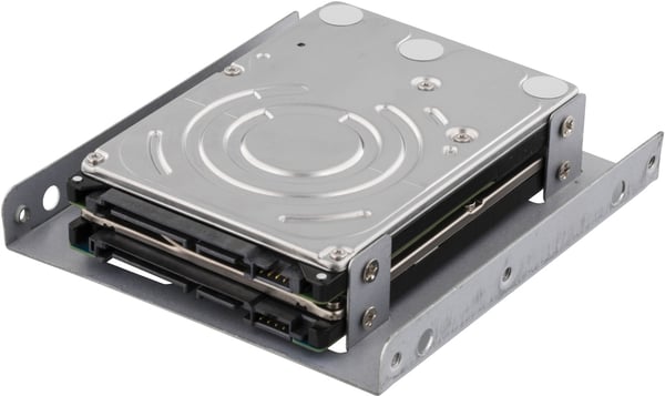 DELTACO asennusraami, 2x2,5" HDD - 3,5", hopea
