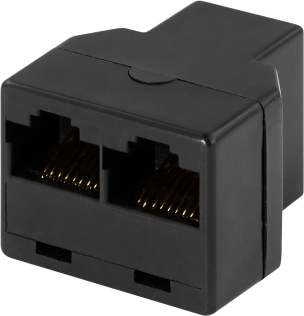 DELTACO treveiskobling 8P/8C RJ45,svart