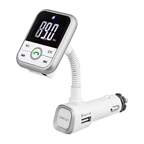 FM-sender med Bluetooth-håndfri og biloplader (Sølv)