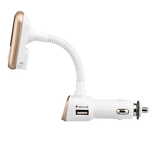 FM-sender med Bluetooth-håndfri og biloplader (guld)