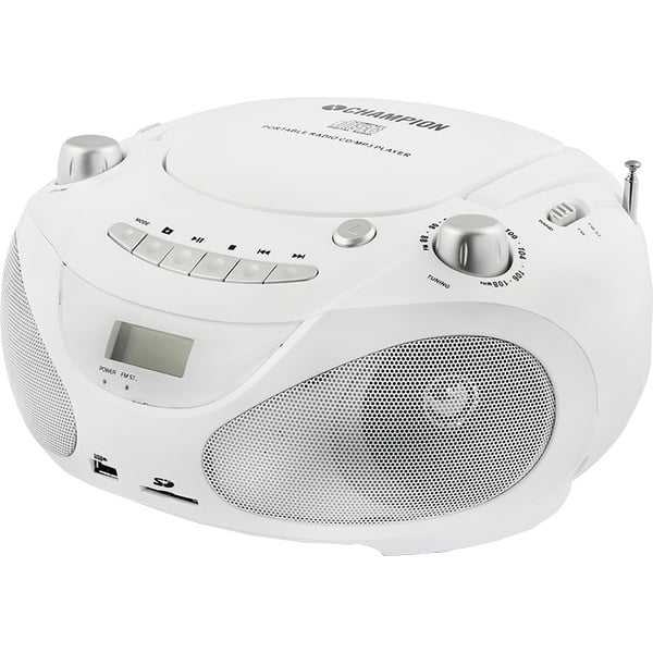Champion Boombox CD/Radio/MP3/USB Hvit