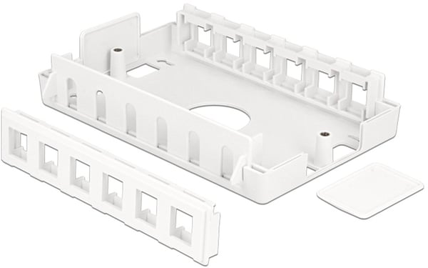 DeLOCK Keystone boks, 12 portar, plast, hvid
