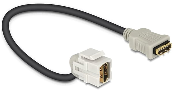 DeLOCK Keystone moduuli kaapelilla, HDMI na-na, 22cm, harmaa