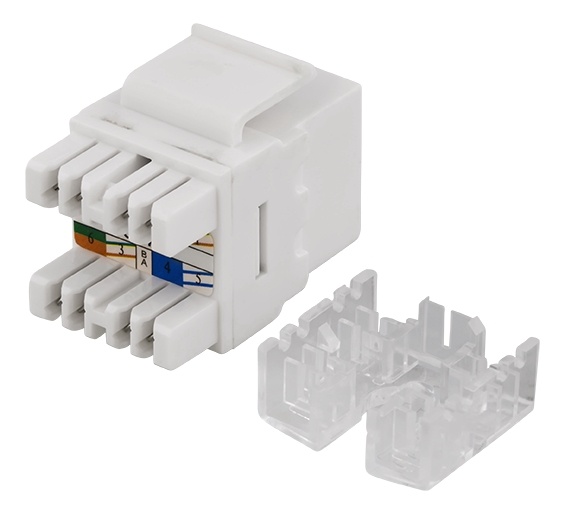 DELTACO UTP Cat6 Keystone liitin, 180 astetta, "Tool-free"