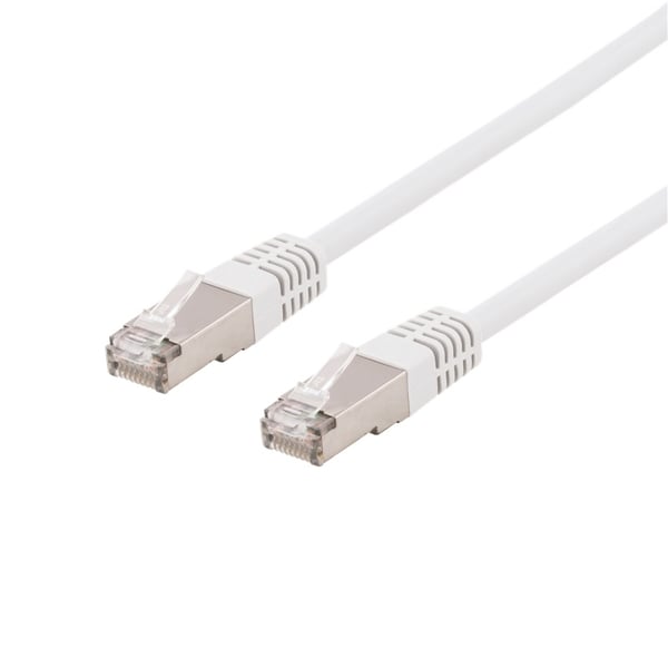 DELTACO S/FTP Cat6 patchkabel, deltasertifisert, LSZH, 0,3m, hvit