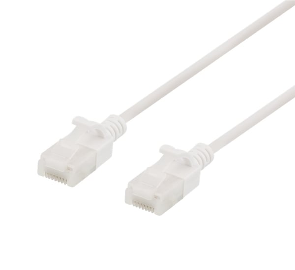 DELTACO U/UTP Cat6a laitekaapeli, ohut, läpimitta 3,5mm, 1m, valkoinen