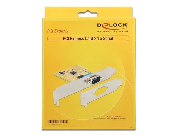 DeLOCK PCI-Express-kontrollerkort, 1xRS-232 hann, SUN2212-brikkesett