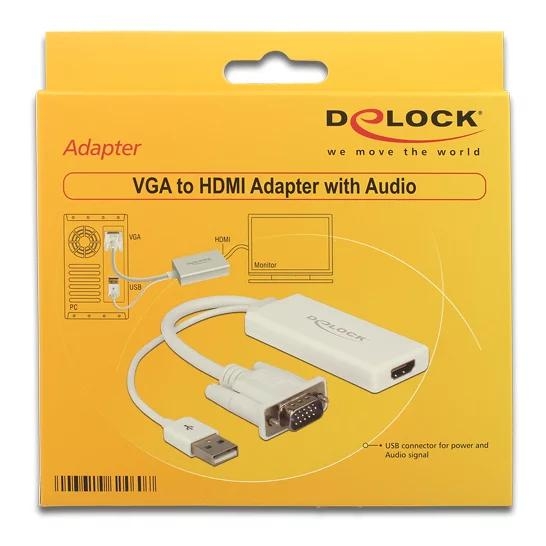 Delock VGA to HDMI Adapter with Audio white