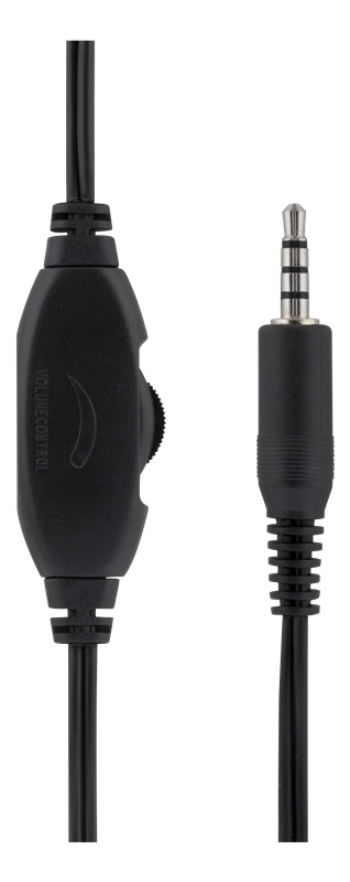 DELTACO Stereoheadset, 30 mm element, 3,5 mm minikabel (4-pinners), svart