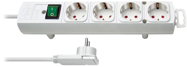 Extension socket 4-Vei 2 m Hvit - 4 x Jordet Kontakt