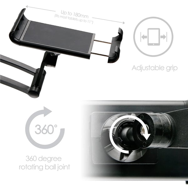 Desire2 Tablet Holder 2-in-1 Wall and Portable up to 11.0" Black