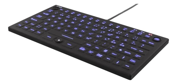 DELTACO Mini Silicon keyboard, spill proof, blue LED, IP68, black