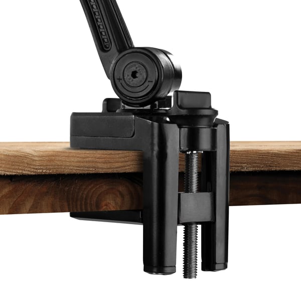 DELTACO 2-in-1 smartphone/tablet stand, suction cup, clamp, black