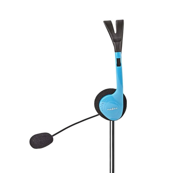 Nedis PC-hodesett | On-Ear | Stereo | 2x 3.5 mm | Fold-Away Mikrofon | Blå