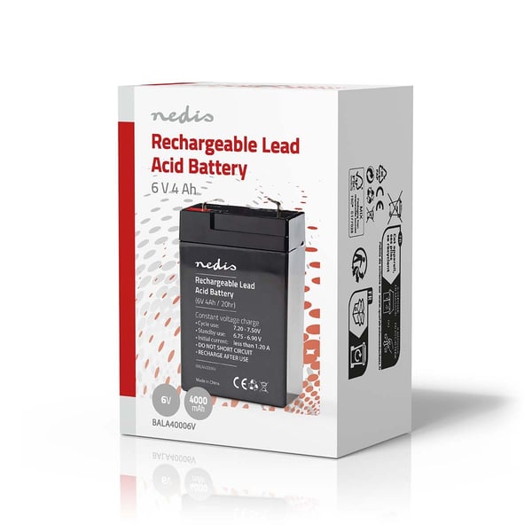 Nedis Oppladbart blybatteri | Lead-Acid | Oppladningsbar | 6 V | 4000 mAh
