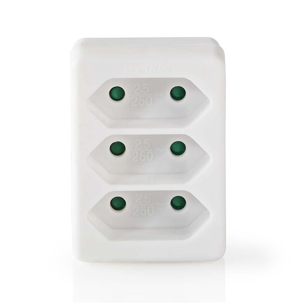 Nedis Strøm Socket Splitter | Type F (CEE 7/7) | 250 V AC 50 Hz | Fransk / Type C (CEE 7/16) | 250 V AC 50/60 Hz | 2.5 A | 1700 W | Hvit