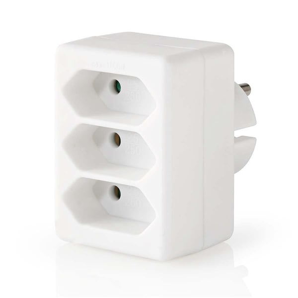 Nedis Strøm Socket Splitter | Type F (CEE 7/7) | 250 V AC 50 Hz | Fransk / Type C (CEE 7/16) | 250 V AC 50/60 Hz | 2.5 A | 1700 W | Hvit