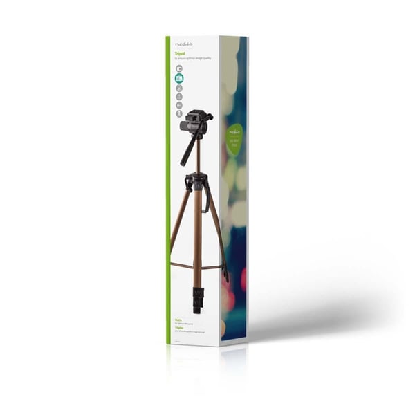 Nedis Stativ | Maksimal lastekapasitet: 4.0 kg | Minimum arbeidshøyde: 64.0 cm | Maksimal arbeidshøyde: 161.0 cm | 2 Segmenter | Pan & Tilt | Reiseves