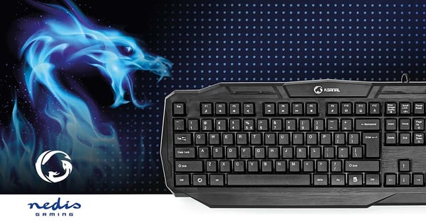 Nedis Wired Gaming Keyboard | USB 2.0 | Membrantaster | LED | US International | USA Layout | USB-Strøm | Strømkabel lengde: 1.50 m | Gaming