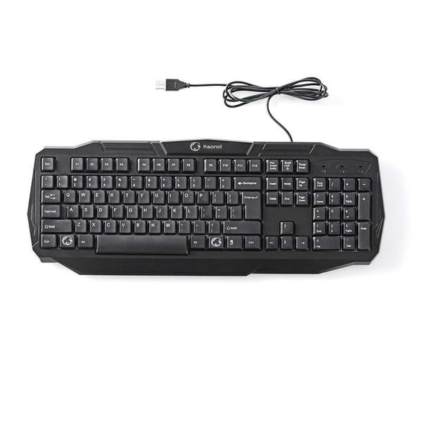 Nedis Wired Gaming Keyboard | USB 2.0 | Membrantaster | LED | US International | USA Layout | USB-Strøm | Strømkabel lengde: 1.50 m | Gaming