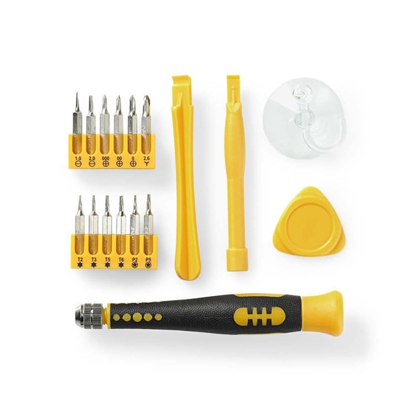 Nedis Phone/tablet repair set | 17-in-1 | PC / Smarttelefon / Tablett | ABS / Metall | Philips bits | Slissede biter | Pentalobe bits | Tri-wing bits