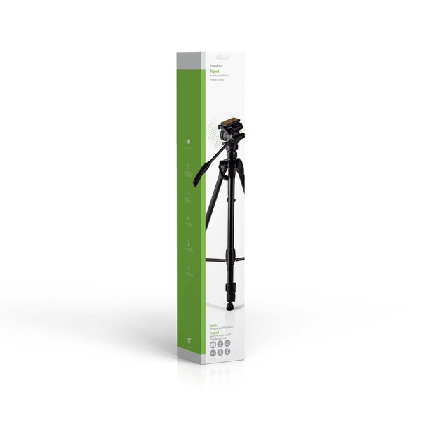 Nedis Stativ | Maksimal lastekapasitet: 3.0 kg | Minimum arbeidshøyde: 60.0 cm | Maksimal arbeidshøyde: 165.0 cm | 3 Segmenter | Pan & Tilt | Reiseves
