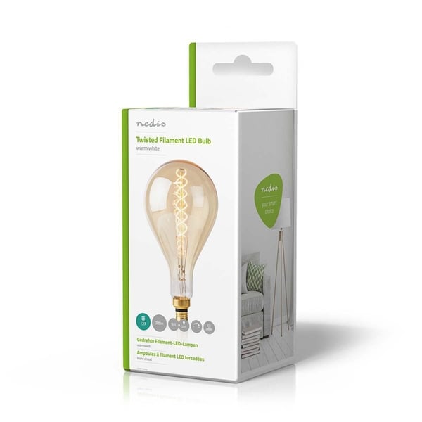 Nedis LED lyspære E27 | A160 | 5 W | 280 lm | 2000 K | Dimbar | Varm Hvit | Retro Style | 1 stk
