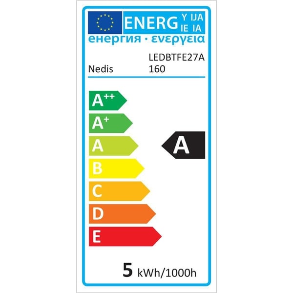 Nedis LED lyspære E27 | A160 | 5 W | 280 lm | 2000 K | Dimbar | Varm Hvit | Retro Style | 1 stk
