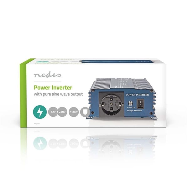 Nedis Power Inverter Pure Sine Wave | Inngangsspenning: 12 V DC | Enhetens strømuttak: Type F (CEE 7/3) | 230 V AC 50 Hz | 150 W | Topp effekt: 300 W